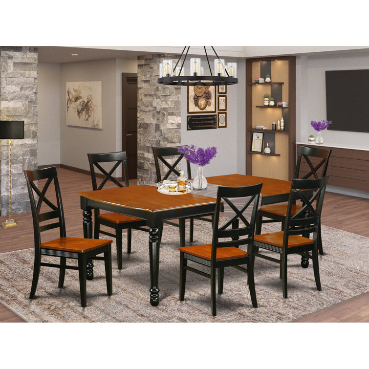 Alcott Hill® Devries Extendable Rubberwood Solid Wood Dining Set